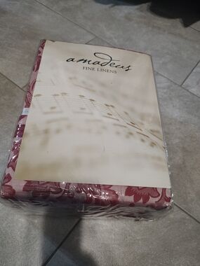 QVC Amadeus Fine Linens Floral Sheet Set in Pink and White